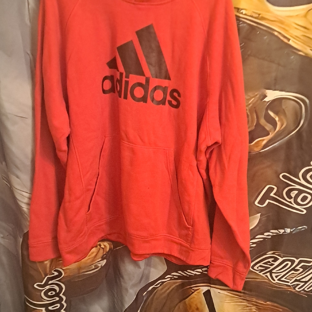 Adidas Bold Red Pullover with Black Logo